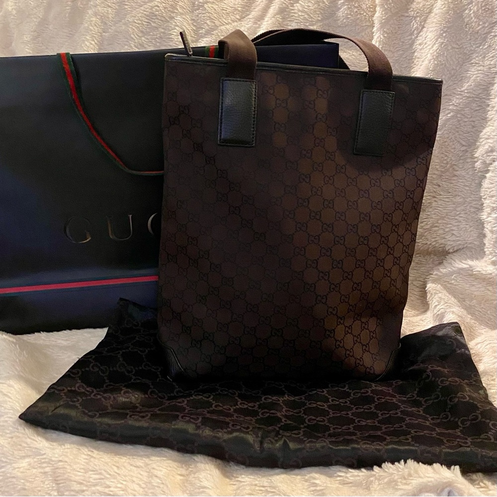 GUCCI GUCCISSIMA GG MONOGRAM TOTE (ESPRESSO BROWN)